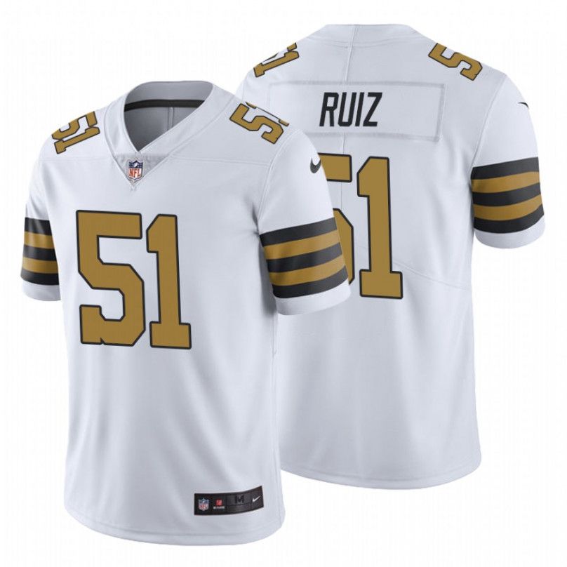 Men New Orleans Saints #51 Cesar Ruiz Nike White Color Rush Limited NFL Jersey